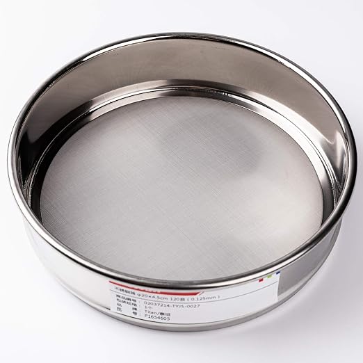 φ20×4.5cm 120 Mesh 304 Stainless Lab Sieves Economy Test Sieve 304 Stainless Steel Wire Cloth（0.125mm）