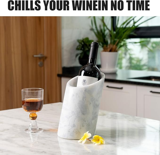 BCS Marble Wine Bottle Chiller - Versatile Wine Chillers for Bottles - Applicable to Kitchen Utensil Holder/Makeup Brush Holder for Desk That Also Serve as Lamp Shade(Namib Sky)