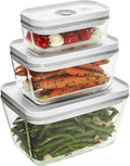 Zwilling Fresh & Save 3-Pc Glass Food Storage Container Set | Airtight Glass Containers Keep Food Fresh Up to 5X Longer with the Fresh & Save Vacuum Pump (Pump Not Included).
