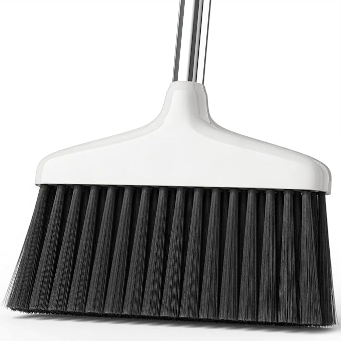 Handy Broom, Indoor/Outdoor Brooms, Duty Kitchen Broom, for Home Garage Kitchen Office Courtyard Lobby Patio Lawn Concrete (1, White)