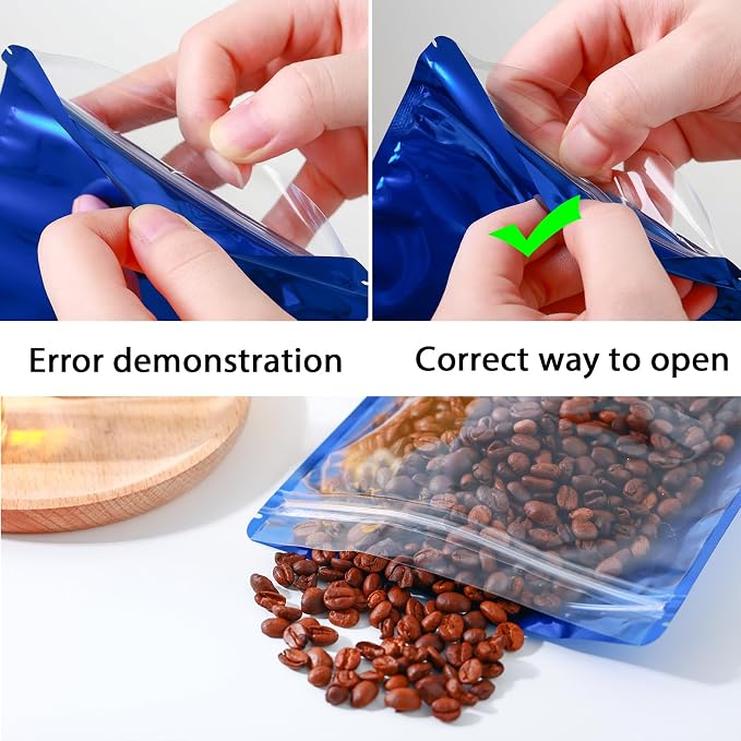 150 Pcs Mylar Bags for Food Storage, 5x8 Mylar Bag with Window Stand Up, Small Holographic Resealable Bags Smell Proof Bag Food Packaging for Small Business Freeze Dried Candy Jewelry Foil Packaging