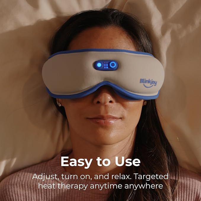 Blinkjoy Rechargeable Heated Eye Mask for Dry Eyes – Cordless Warm Compress for MGD, Styes & Eye Strain – Optometrist Recommended for Dry Eye Relief