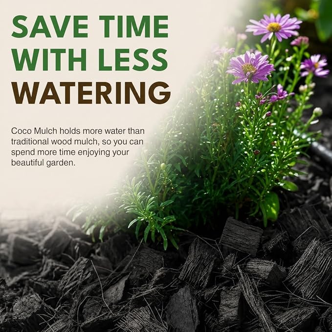 PlantBest Coco Mulch Compressed Block 9.1 lb – Expands to 64 Quarts and Up to 17.5 Sq. Feet, Coconut Mulch for Landscaping, Garden Beds, Trees, Plants & Weed Control | Expanding Coconut Coir Mulch