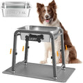2 Gallon Elevated Large Dog Water Bowl with Mat, 4 Height Adjustable 10.4-15.2", Raised Dog Water Bowl Stand for Large Breed