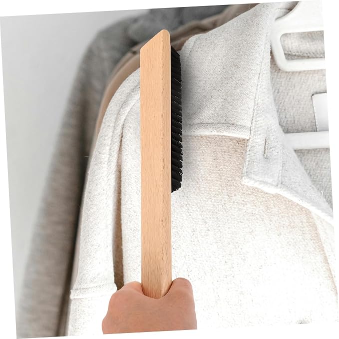 BESTYASH 4pcs Bristle Coat Brush Wood Handle Multipurpose Scrub Brush for Clothes Shoes and Home Cleaning Lint for Laundry Kitchen and Bathroom Use