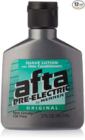 Afta Pre-Electric Shave Lotion With Skin Conditioners Original 3 oz (12 Pack)