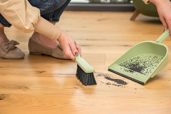 York Hand Brush and Shovel Broom and Dustpan Set Dustpan Dustpan Set Dustpan Cleaning Set Made of Regranulate Green 23 x 32 x 11 cm