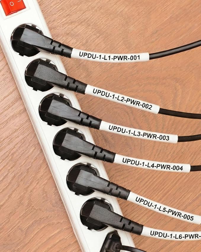 Replacement for Dymo 18051 Compatible Industrial Heat Shrink Tube Labels | A18051 1/4" Rhino Tube 6mm for DYMO Industrial Label Maker 5200 4200 5000 6000, Black on White, 1/4" x 4.9', 10-Pack