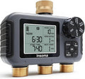 Insoma 3 Outlets Sprinkler Timer, Brass Inlet and Outlet | Automatic Irrigation/Manual Mode Optional | Large LCD + Rain Delay | IPX5 Waterproof, Water Hose Timer for Lawn, Garden, Pool