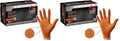 Venom Steel Maximum Grip Nitrile Gloves, 8 Mil Thick, Raised Diamond Texture For Grip, Puncture and Rip Resistant, Hi-Visibility Orange, One Size Fits Most (100 Count) (Pack of 2)