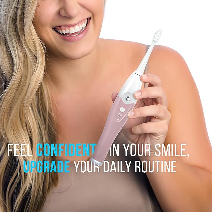 Tao Clean UV Sanitizing Sonic Toothbrush and Cleaning Station, Electric Toothbrush, Dual Speed Setting, Pink Blush
