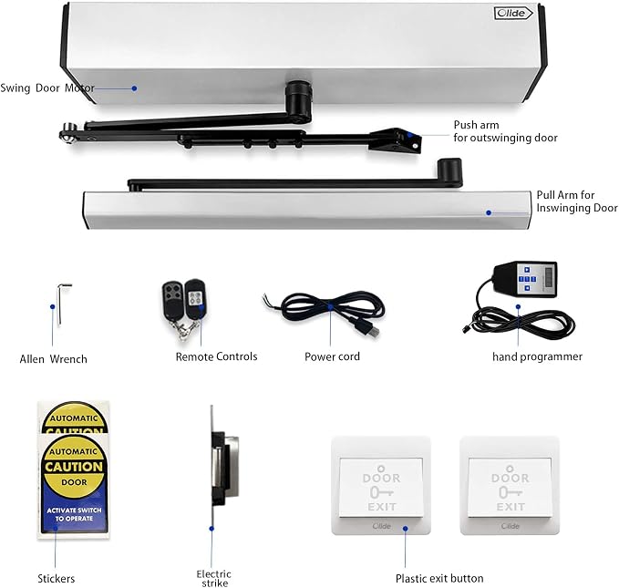 Electric Door Opener Automatic Door Operator with Electric Lock | with DC12V 550lbs Fail Safe Electric Strike, Electric Automatic Door Opener with Electric Strike