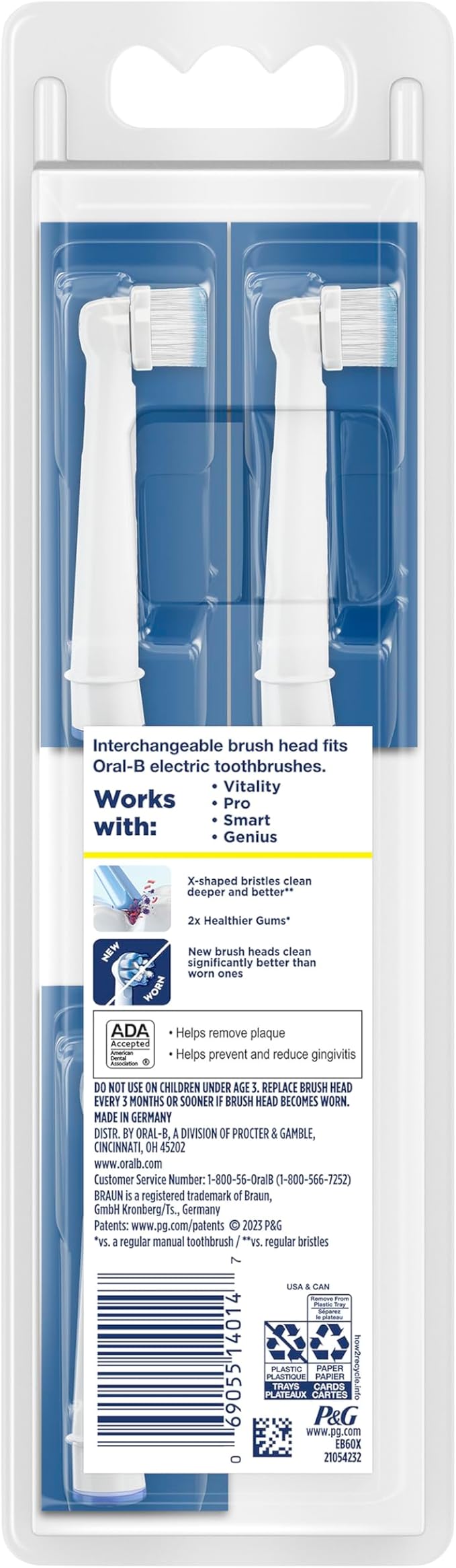 Gum Care x-Filaments Electric Toothbrush Replacement Brush Heads Refill, 4 Count