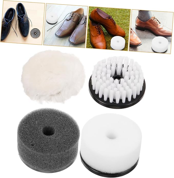 Homoyoyo 4pcs Electric Shoe Polisher Replacement Brush Brush for Shoes Leather Cleaning