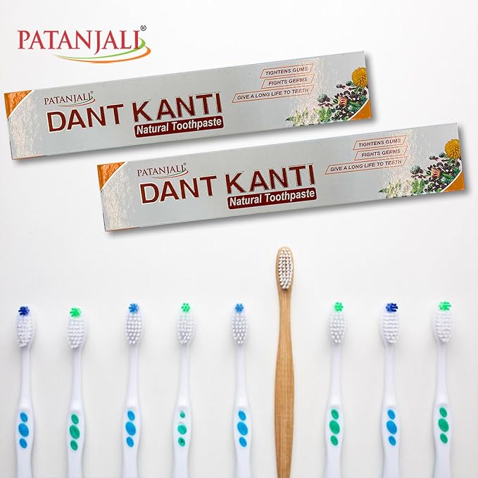 Patanjali Dant Kanti Natural Toothpaste 100gm / 3.38 fl oz - (Pack of 10)