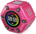 Printers Jack Visual Pomodoro Timer, Productivity Cube Timer, Mute & Vibration & Adjustable Sound Alert, for Office, ADHD, Study, Work, 3/5/10/25/30/60min & Custom Countdown - Hot Pink