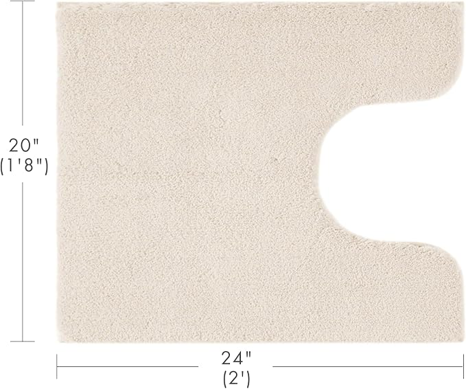 Madison Park Non Slip, Luxrurious Plush Mat, Absorbent, Quick Dry, Spa Design Bath Room Décor Marshmallow Bathroom Rug, 20x24, Natural