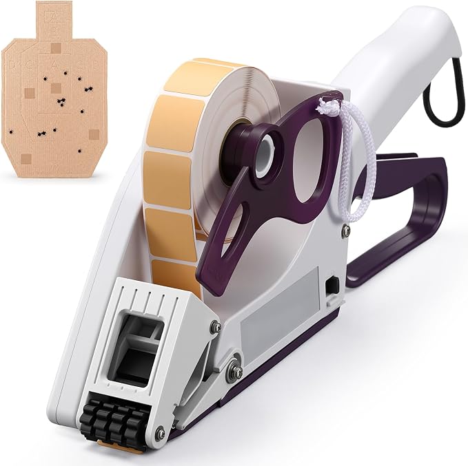 Label Applicator Gun Target Paster Gun, Handheld Target Patch Applicator for Paper Shooting Targets, Manual Label Pasting Tool for Range Maintenance Shooting Training