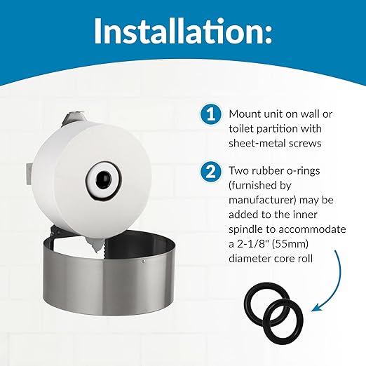 Bobrick Single Jumbo-Roll Surface-Mounted Toilet Tissue Dispenser, Satin-Finish Stainless Steel, ADA Compliant, Secure Locking Design, Versatile Roll Compatibility, Durable & Easy-Load Mechanism (Model B-2890)