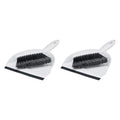 Amazon Basics Small Portable Mini Dustpan and Brush Set for Indoor Outdoor Floor Cleaning, Gray, Pack of 2