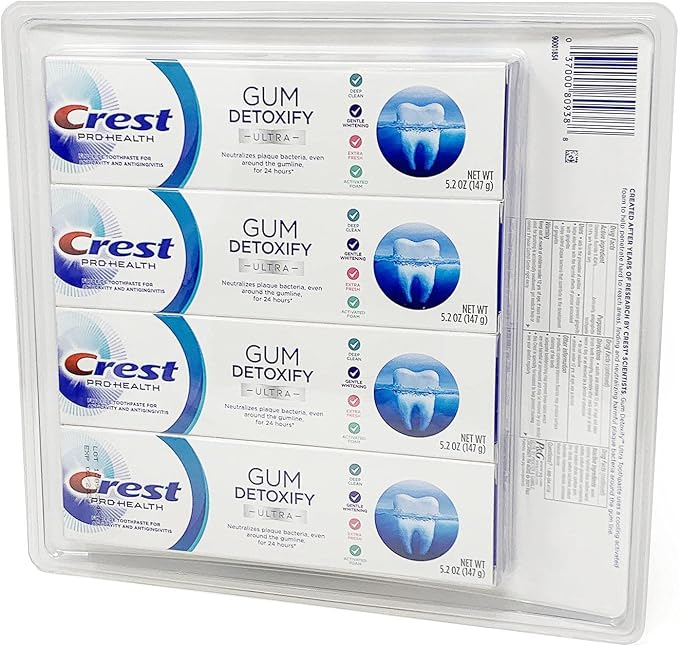 Crest Pro Health Ultra Gum Detoxify Toothpaste (4-Pack, 5.2 oz each)