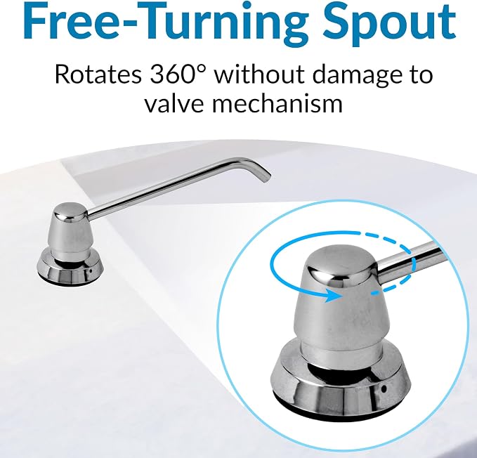 Bobrick Commercial Liquid Soap Dispenser 34 fl oz Capacity, Counter-Mounted, Polished Chrome, Manual Top-Fill, Vandal-Resistant Shatter-Proof Design 6-Inch Spout Durable Stainless Steel Construction (Model B-8226)