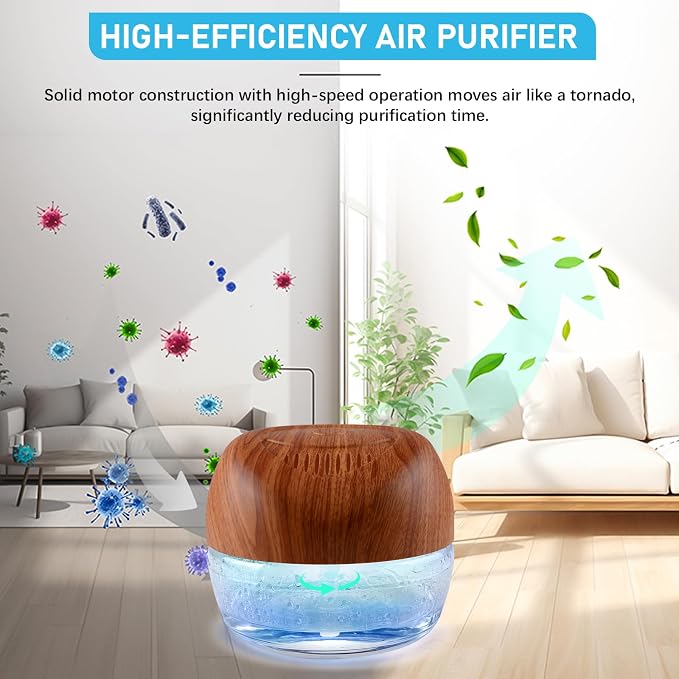 Water-Based Purifier Air Washer, Air Revitalizer & Freshener, Air Fresher with 7 LED Color Changing Light for Rooms (DarkYellow)