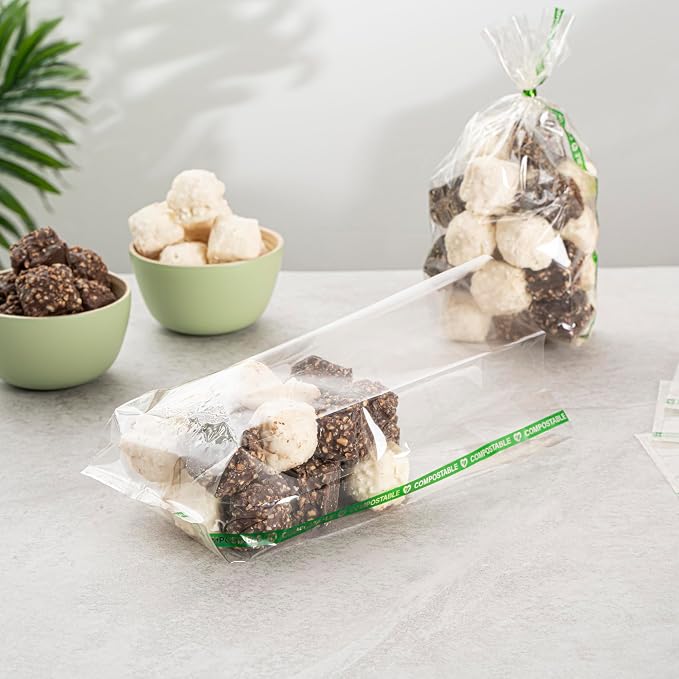 Restaurantware Plastic Gusset Bags 100 Count 3 1/2" x 2 1/4" x 9 3/4" Wicker Dispensing Bottom Gusset Clear Plastic Bags Heat Sealable For Sourdough Bread Cookies Pastries For Home Bakers And Bakeries