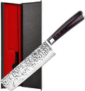 imarku Nakiri Knife 7 Inch, Japanese High Carbon Stainless Steel Chopper | Flat-edge blade creates clean, even vegetable and meat cuts, ergonomic handle supports daily chopping and meal preparation