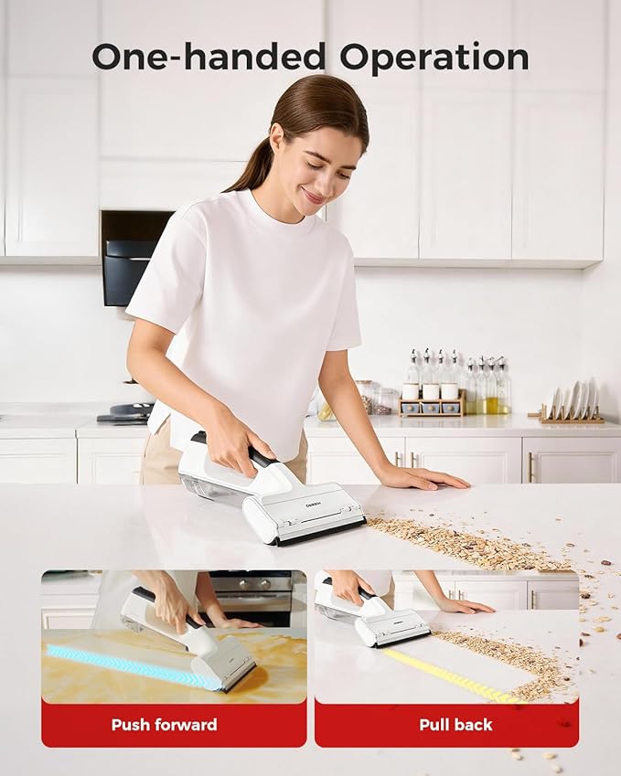 HIZERO H100R Cordless Electric Countertop Cleaner, Handheld Table Cleaner for Kitchen Counters, Dining Tables, Glass, Mirrors and Tiles, Streak-Free Wet Dry Cleaning, 60 Min Runtime