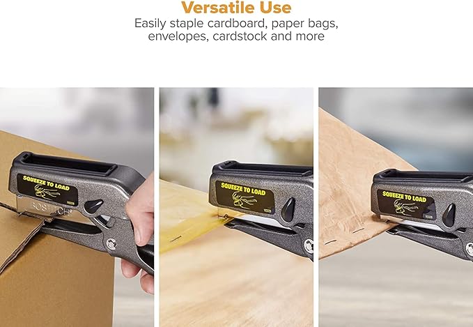 Bostitch Office B8 Plier Heavy Duty Stapler with 1250 1/4" Staples - Full Strip Metal Bostitch Stapler for Cardboard, Paper and Fabric (45 Sheet Capacity)