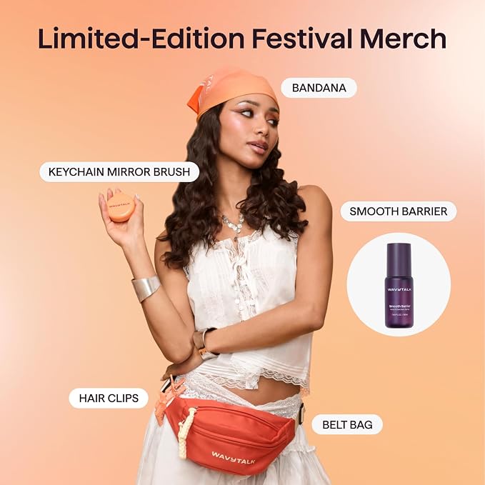 Wavytalk Spotlight Sleek Steamline Pro Festival Bundle, Steam Hair Straightener Brush 3 in 1, Steam Reduces Damage, Nourishes Hair, and Expedites Straightening