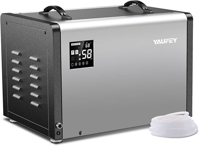 Yaufey 158 Pints Commercial Dehumidifier with Pump for 7500 Sq.Ft. Crawl Space, Basement, Industrial Area, 10-90% RH Humidity Control, 24/7 Running Continuous Drainage, TUV Certified, 5-Yr Coverage