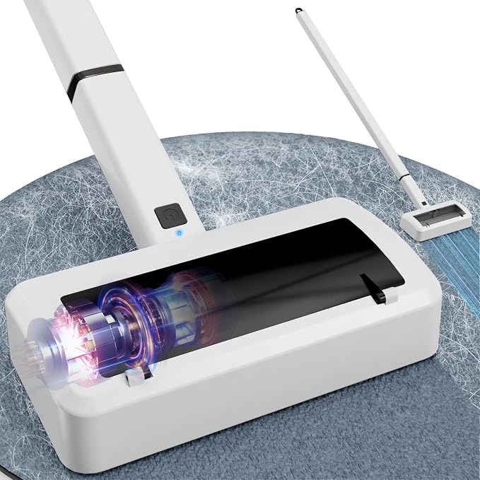 Carpet Rake Electric Rechargeable for Pet Hair Removal 10X Efficient and Quiet Cat Dog Hair Remover for Carpet, Rugs, Mats