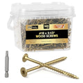 #10 x 2-1/2” Deck Screws, 500Pcs Star Drive Wood Screws | Rust Resistant Timber Screws for Timber/Log/Landscaping Wood, T25 Star Bit Included, Gold
