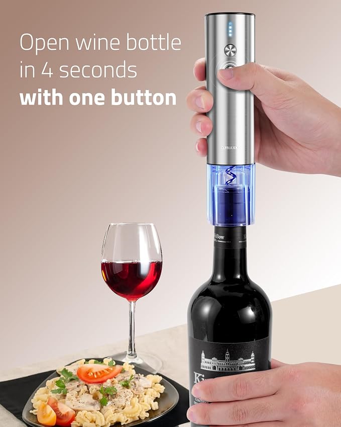 Electric Wine Opener Set - Premium Wine Gifts with Wine Opener, Foil Cutter, Wine Aerator, Vacuum Stopper, and Elegant Gift Box - Ideal Christmas Gift for Unforgettable Moments