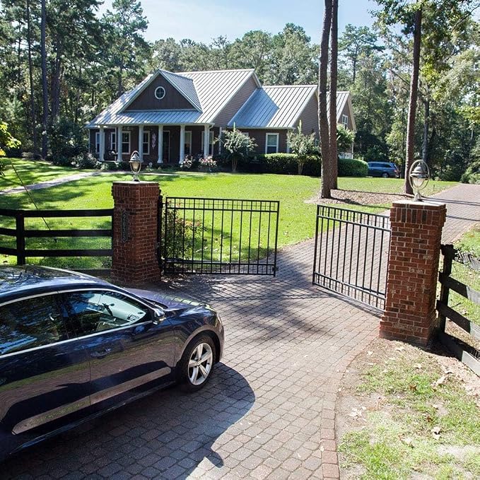 Mighty Mule Gate Opener, Solar Ready, Automatic Gate Opener for Dual Swing Gates up to 300lb or 12ft, with Precision Installation Ruler, Upgraded Kit, MM272-A