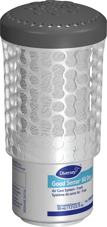 Diversey 100910595 Good Sense 60 Day Air Care System Refill, Continuous Odor Control Air Freshener Cartridge, Odor Neutralizing, Fresh Scent, 1.7 Ounce (Pack of 6)