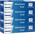 Aluminum Foil Standard 12 inch Wide, 1000 FT Food Safe Foil Wrap for Cooking, Baking, Grilling, Food Service Pony Packaging Aluminum Foil Roll (12"x1000', Standard-4 Count)