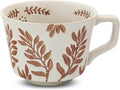 11 oz Ceramic Coffee Mug, Stoneware Teacup with Handle | Small Novelty Unique Cup for Tea Mocha Latte Cappuccino, Microwave Dishwasher Safe (Ivy)