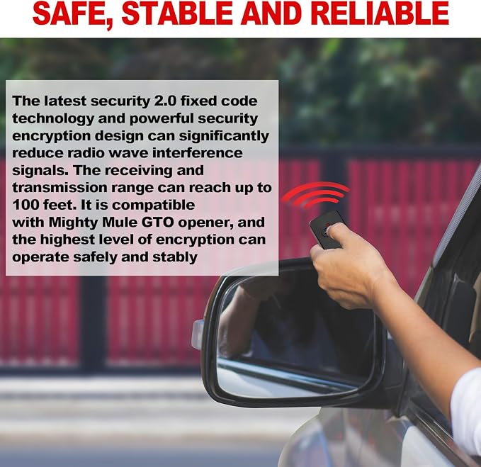 Kingdder 8 Pcs Gate Opener Remote Compatible with Mighty Mule RB741 Gate Control Remote Works Compatible with GTO RB741/FM135 Transmitter Control Single Button Garage Door Controller Replacement