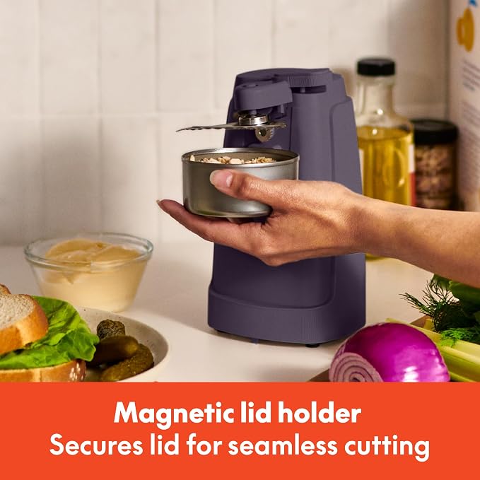 Electric Can Opener, Automatic One-Touch, Plum