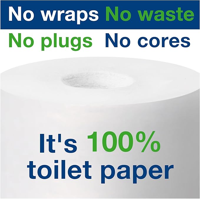 Tork Coreless High-Capacity Toilet Paper Roll White T7, Advanced, 2-Ply, 36 x 1000 sheets, 472880