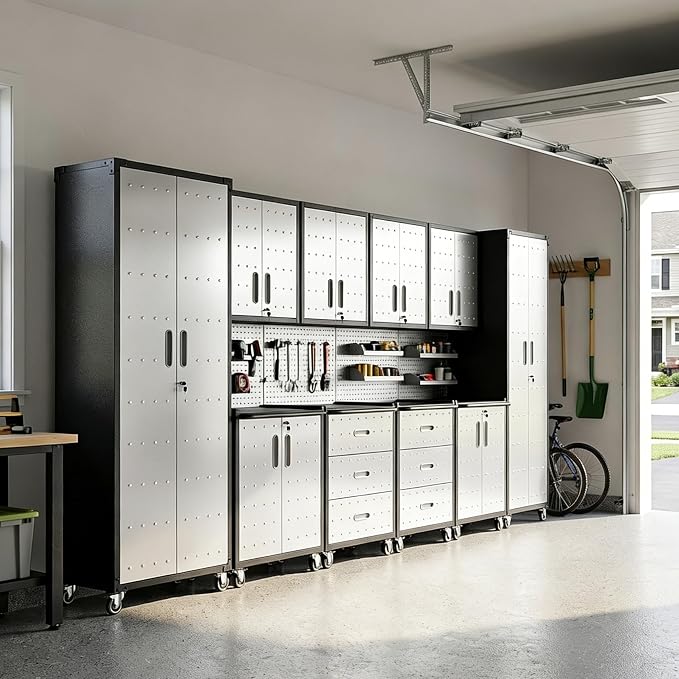 10-Piece Heavy Duty Steel Garage Cabinet System