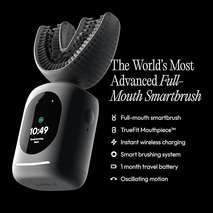 Feno Smartbrush Electric Toothbrush for Adults – AI-Powered Oscillating Toothbrush with App and Personalized Mouthpiece, 20-Second Deep Clean, Rechargeable, Includes 1 Bottle of Feno Foam Toothpaste