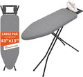 Ironing Board, 43"×13" with Iron Rest, Sturdy & 7 Adjustable Height | Iron Board with 3 Layer Heat Resistant Cover and Pad for Home Apartment Dorm Laundry Room, Gray