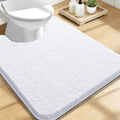 OLANLY Toilet Rugs U-Shaped 24x20, Extra Soft Absorbent Chenille Contour Bathroom Rugs for Toilet, Dry Quickly, Machine Washable, Non-Slip Bath Mat, White