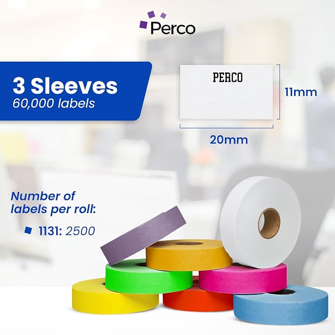 Custom Price and Date Labels for Monarch 1131 - Choose Color, Font and Imprint - 60,000 Labels w/ 24 Rolls Value Pack, 3 Sleeves - Made in USA