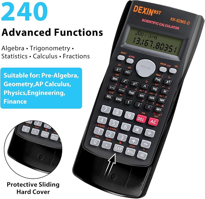 30 Pack Scientific Calculators with 2 Line Display Multi Function Engineering Calculator Ideal for Students Engineers Teachers Construction Finance Office Use School Business(Black)