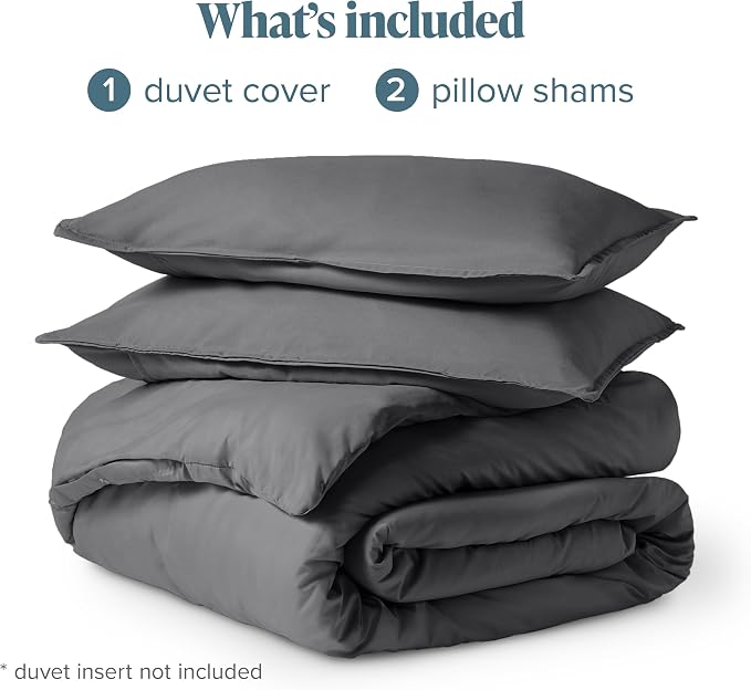 Bare Home Bedding Duvet Cover Oversized King Size - Premium 1800 Super Soft Collection - Lightweight, Duvet Cover - Soft Textured Bedding (Oversized King, Grey)